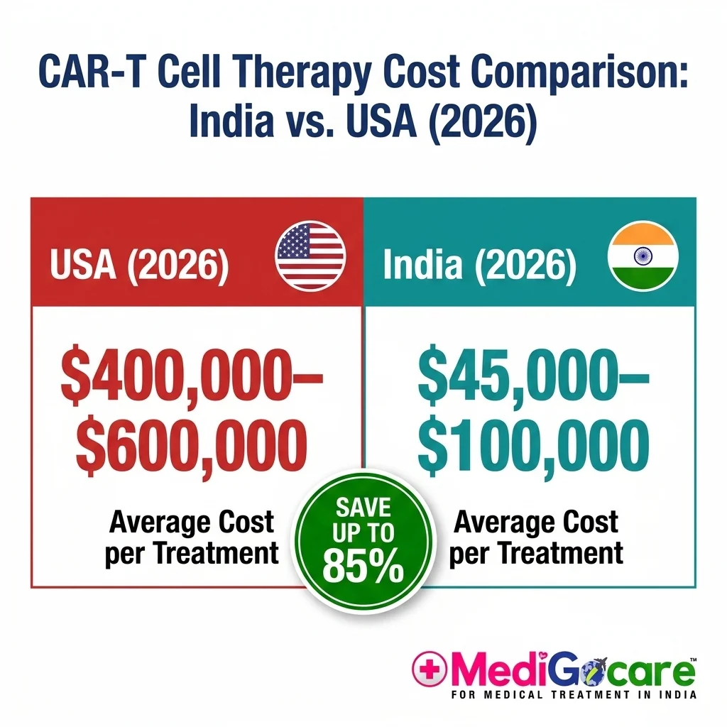 CAR-T Cell Therapy in India: The Breakthrough Blood Cancer Treatment Now Available at 70% Lower Cost 4 CAR-T cell therapy cost comparison India vs USA 2026 — 70% cheaper