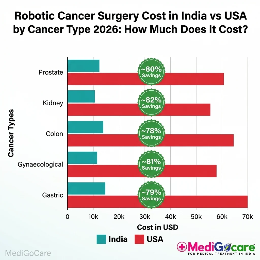 Robotic Surgery for Cancer in India: How Da Vinci Technology Is Delivering Better Outcomes at a Fraction of Western 4 Robotic cancer surgery cost in India vs USA by cancer type 2026