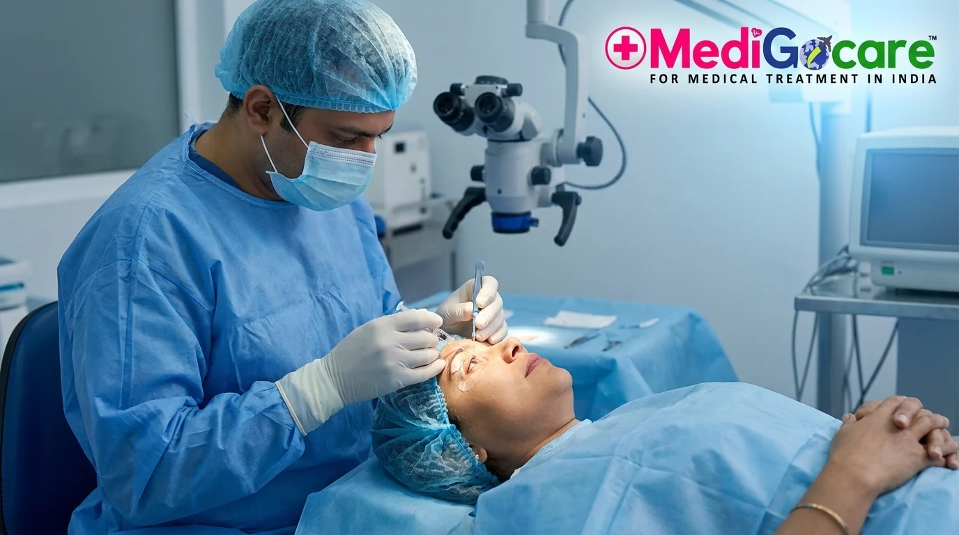 Anti-VEGF intravitreal injection for diabetic macular edema treatment at Indian retina clinic