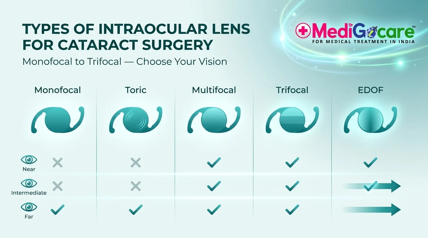 Types of intraocular lens for cataract surgery in India