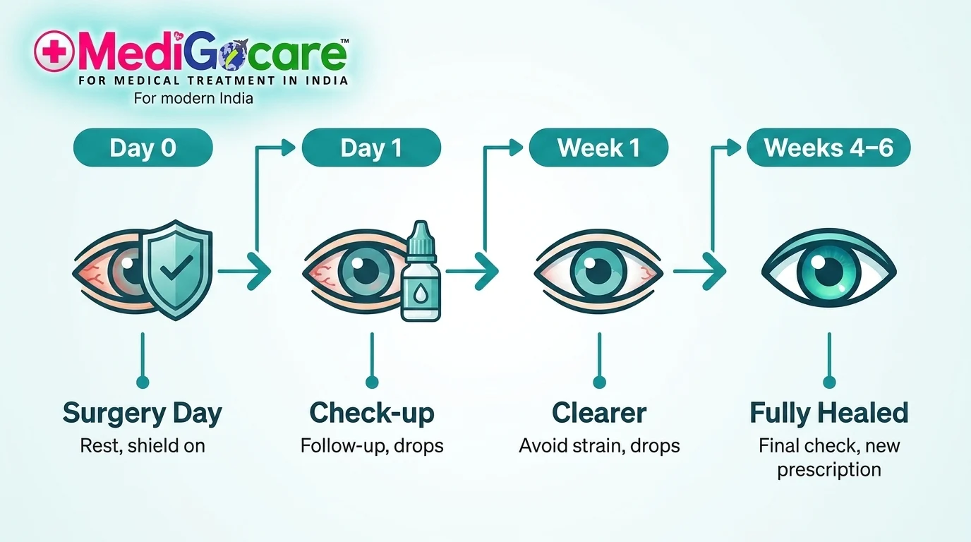 Cataract surgery recovery timeline day by day