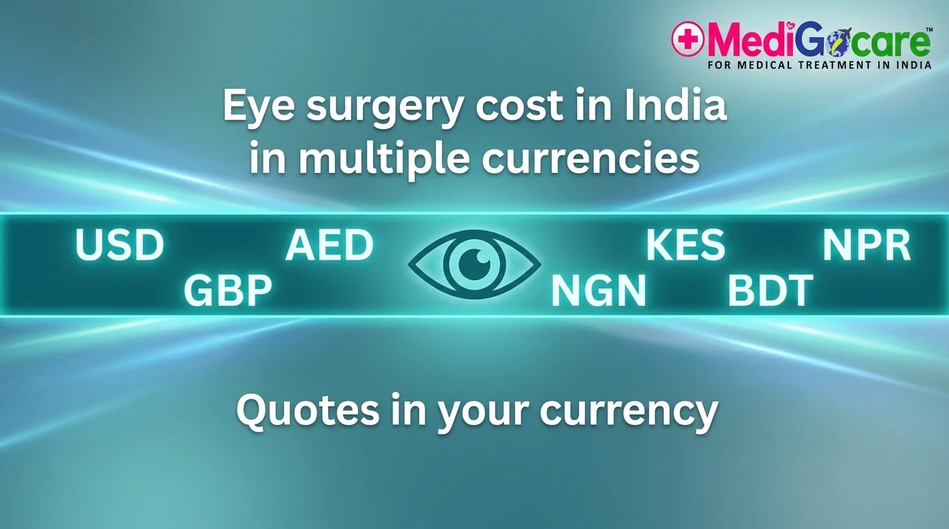Eye surgery cost India in multiple currencies