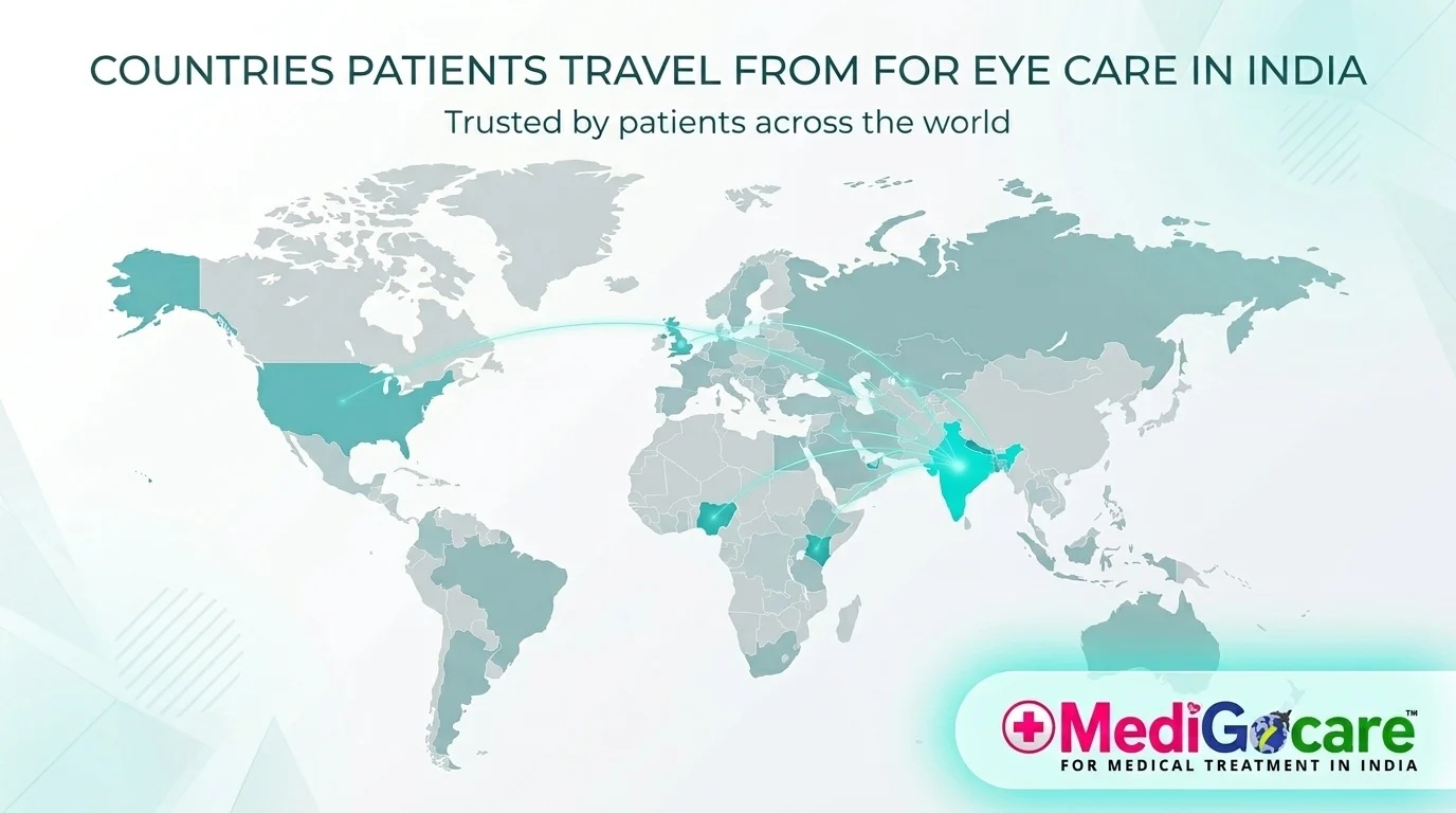 Countries travelling to India for eye treatment