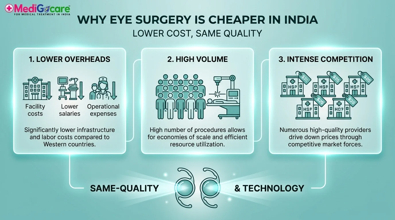 Why eye surgery costs less in India same quality