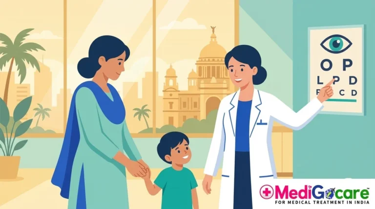 retinoblastoma treatment india parent child illustration